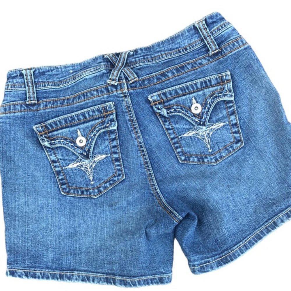 URBAN STAR DENIM JEAN SHORTS SZ 12 DECORATED FLAP POCKET 😎